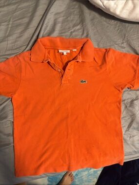 Lacoste Orange Boys' Polo Shirt with Croc Logo
